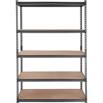 Storage Shelving Unit, 5-Tier Adjustable, 2000 lbs Capacity, Heavy Duty Garage Shelves Metal Organizer Utility Rack, Black, 18" D x 48" W x 72" H for Kitchen Pantry Basement Bathroom Laundry