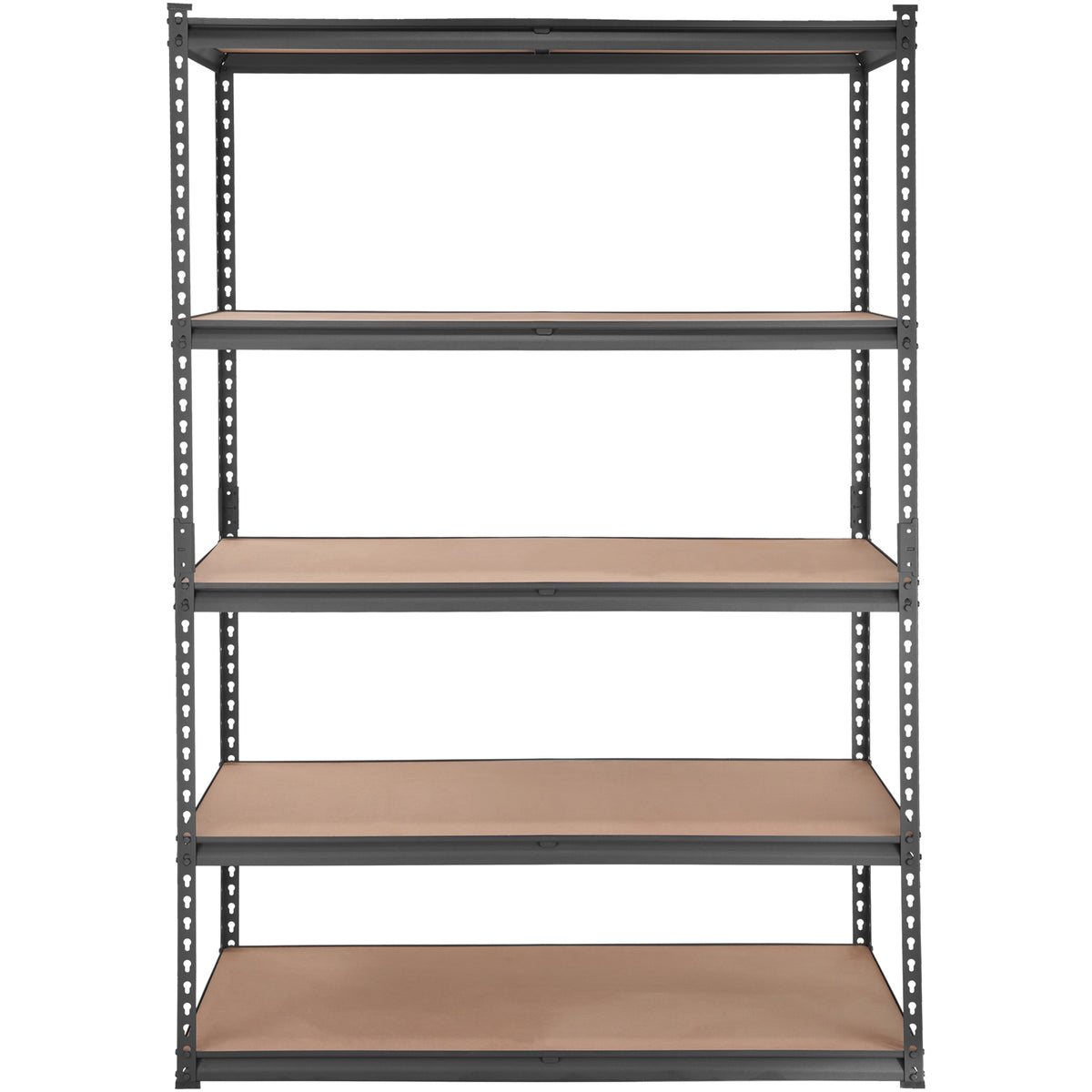 Heavy Duty 5-Tier Storage Shelving Unit - Black, 48"L x 24"W x 72"H