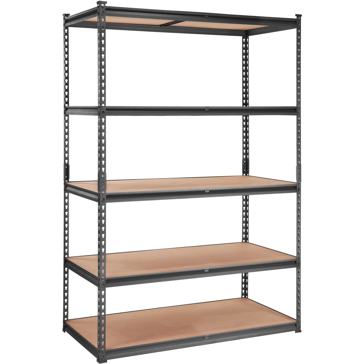 Heavy Duty 5-Tier Storage Shelving Unit - Black, 48"L x 24"W x 72"H
