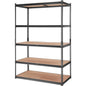 Storage Shelving Unit, 5-Tier Adjustable, 2000 lbs Capacity, Heavy Duty Garage Shelves Metal Organizer Utility Rack, Black, 48" L x 24" W x 72" H for Kitchen Pantry Basement Bathroom Laundry