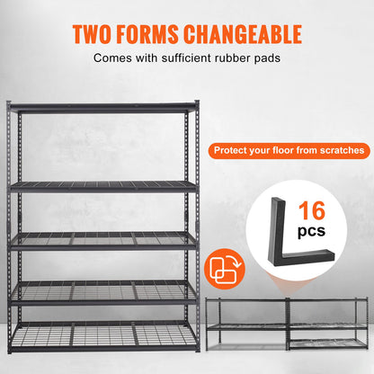 Heavy Duty 5-Tier Carbon Steel Shelving Unit - 2000 lb Capacity
