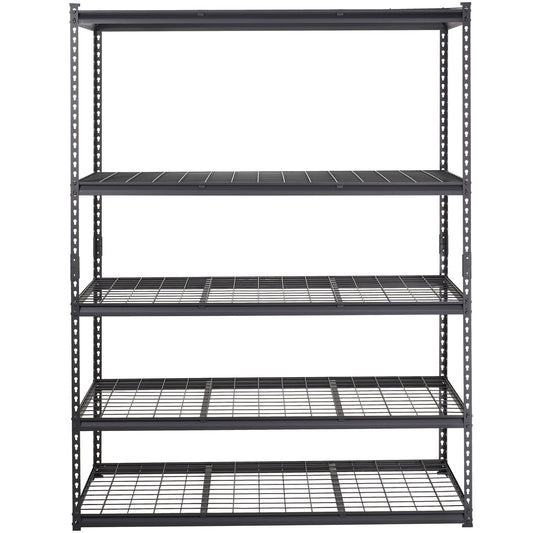 Storage Shelving Unit, 5-Tier Adjustable, 2000 lbs Capacity, Heavy Duty Garage Shelves Metal Organizer Wire Rack, Black, 60" L x 24" W x 78" H for Kitchen Pantry Basement Bathroom Laundry Closet