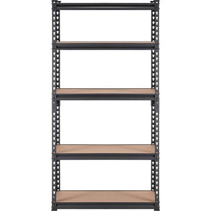 Heavy Duty 5-Tier Storage Shelving Unit - Black, 30"L x 12"W x 60"H for Living Room