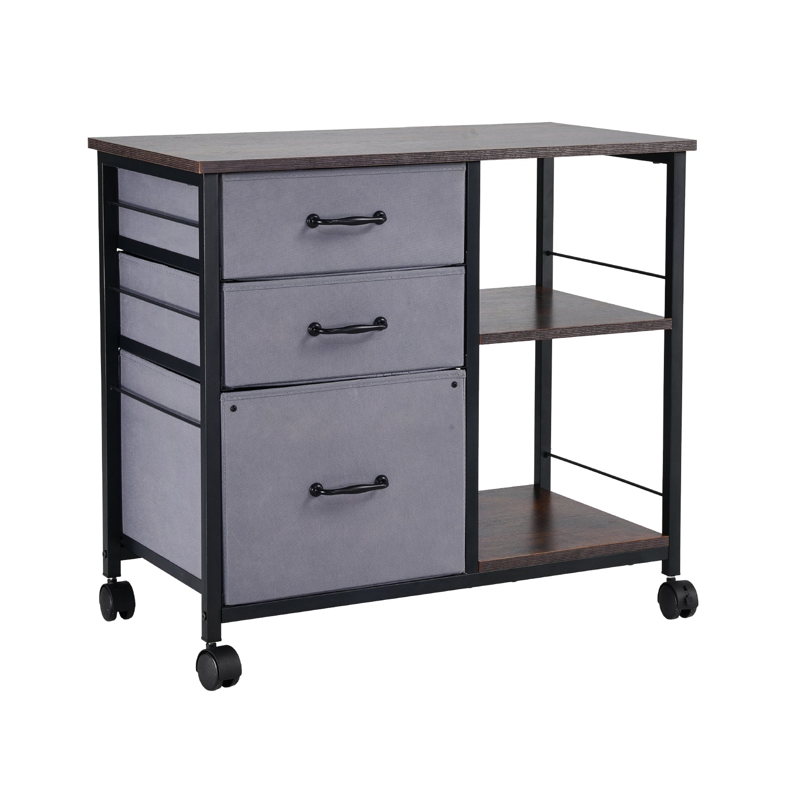 Multi-Functional File Cabinet with 3 Drawers & Shelves