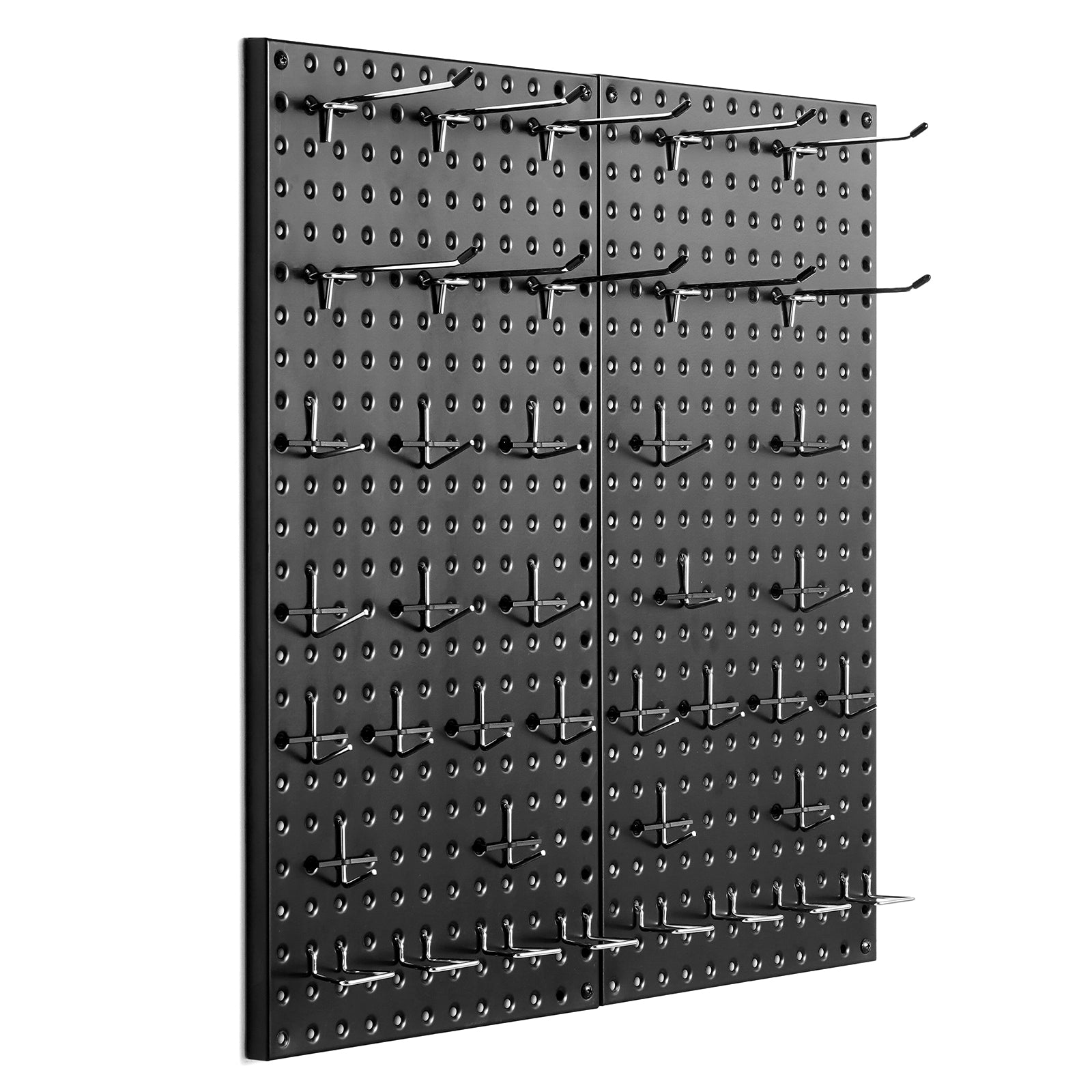 Black Steel Pegboard Panels - 24" x 12" Garage Tool Organizer for Living Room