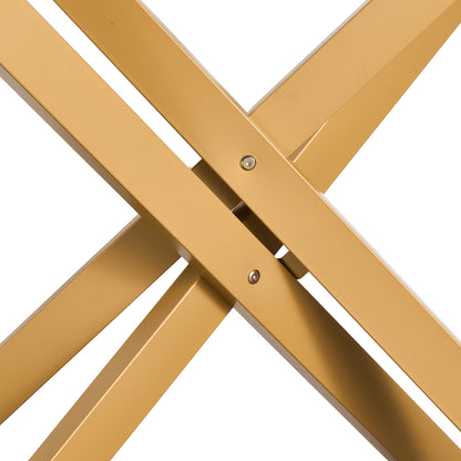 Gold Iron Console Table - Storage Side Table
