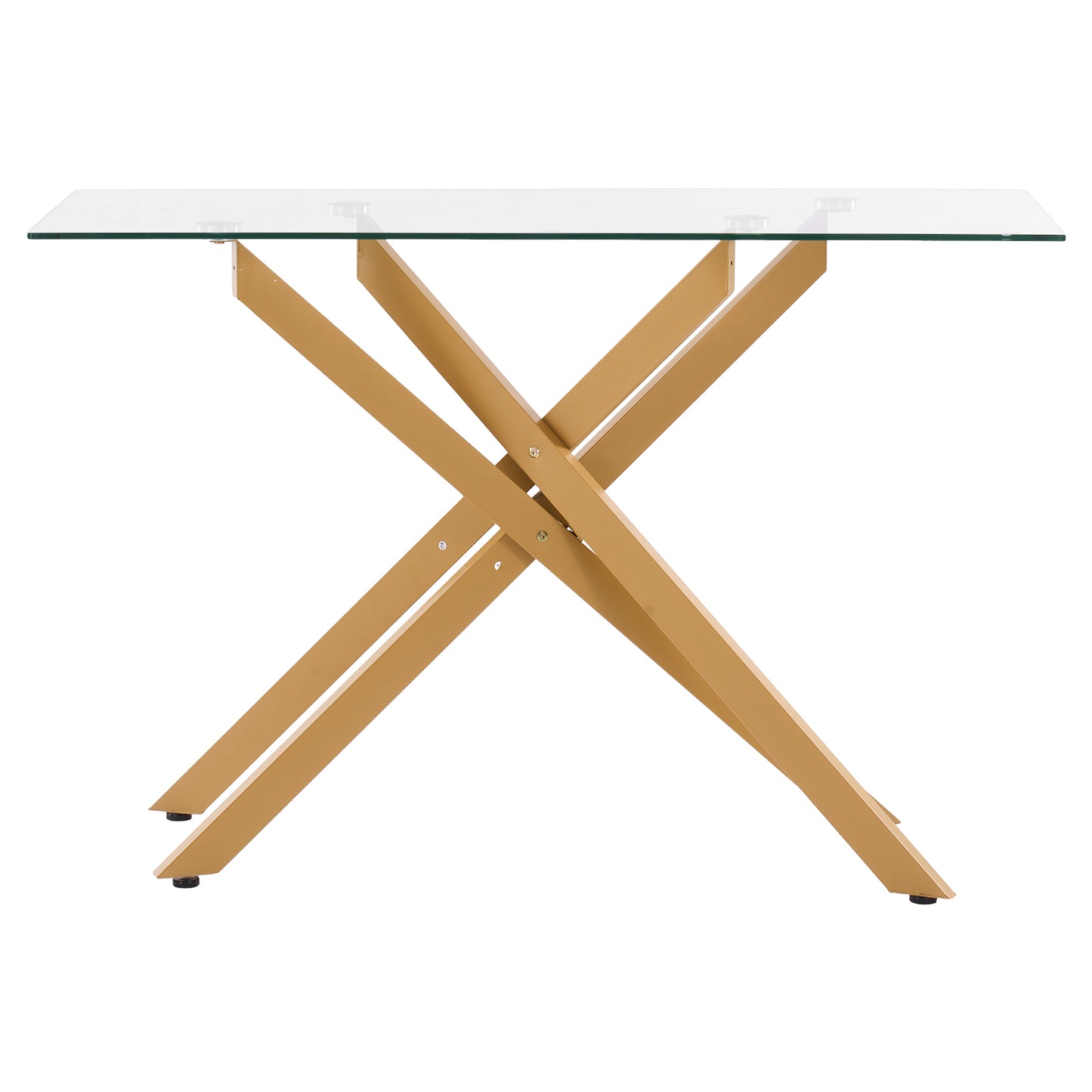 Gold Iron Console Table - Storage Side Table