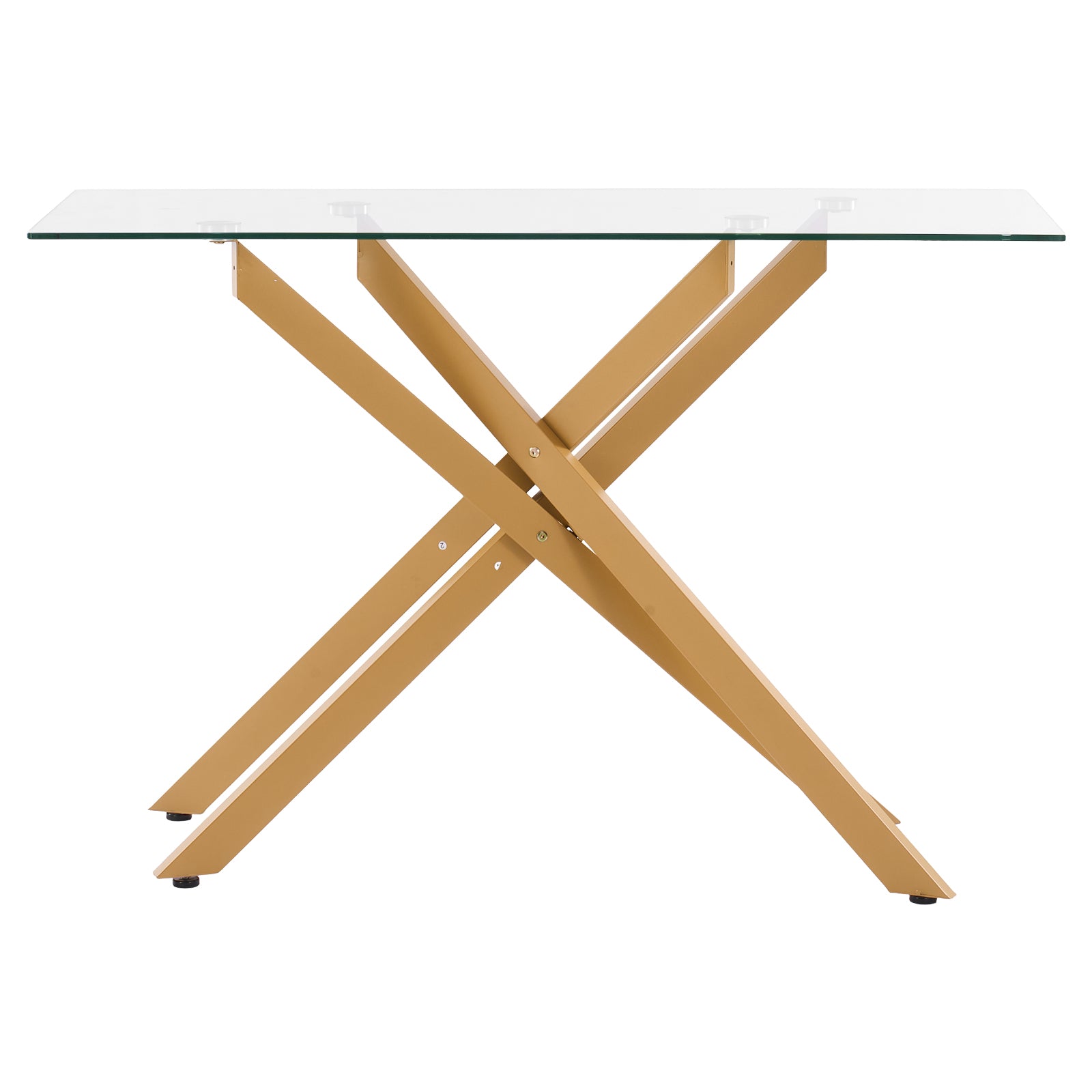 Gold Iron Console Table - Storage Side Table