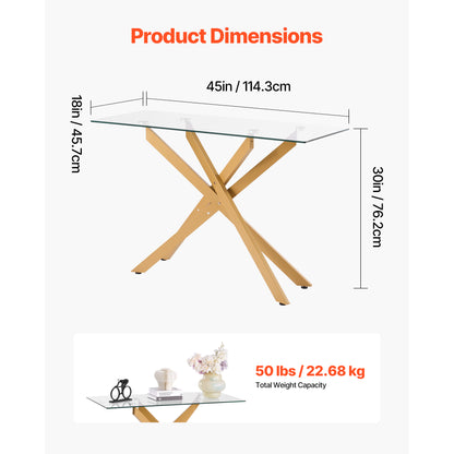 Gold Iron Console Table - Storage Side Table