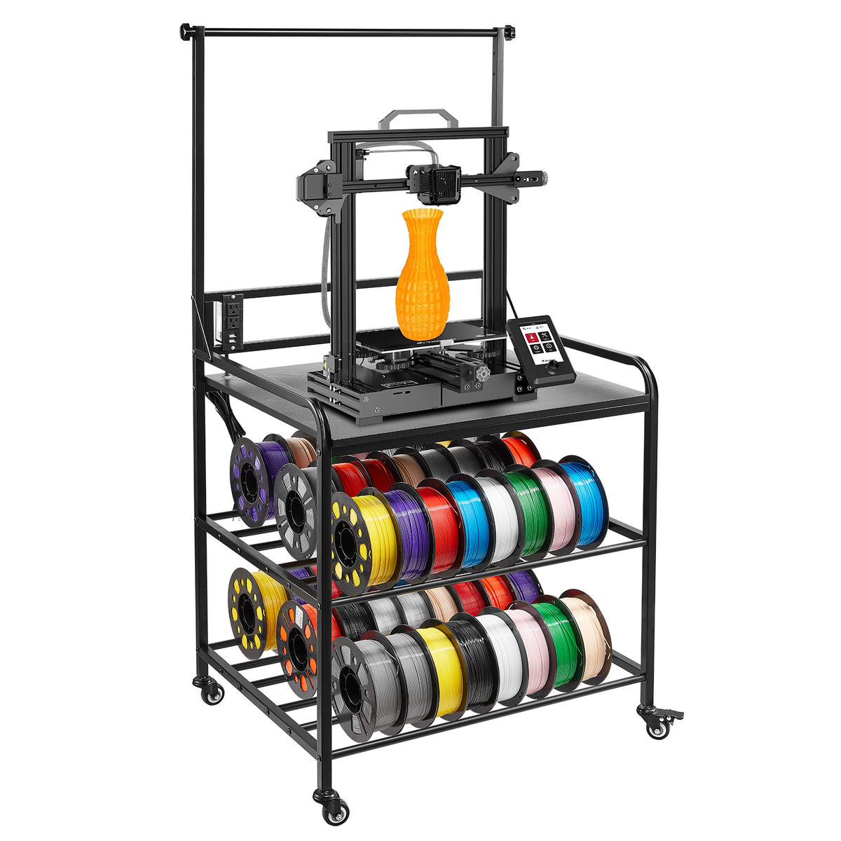3D Printer Storage Rack - Carbon Steel 3 Tier Stand for Living Room