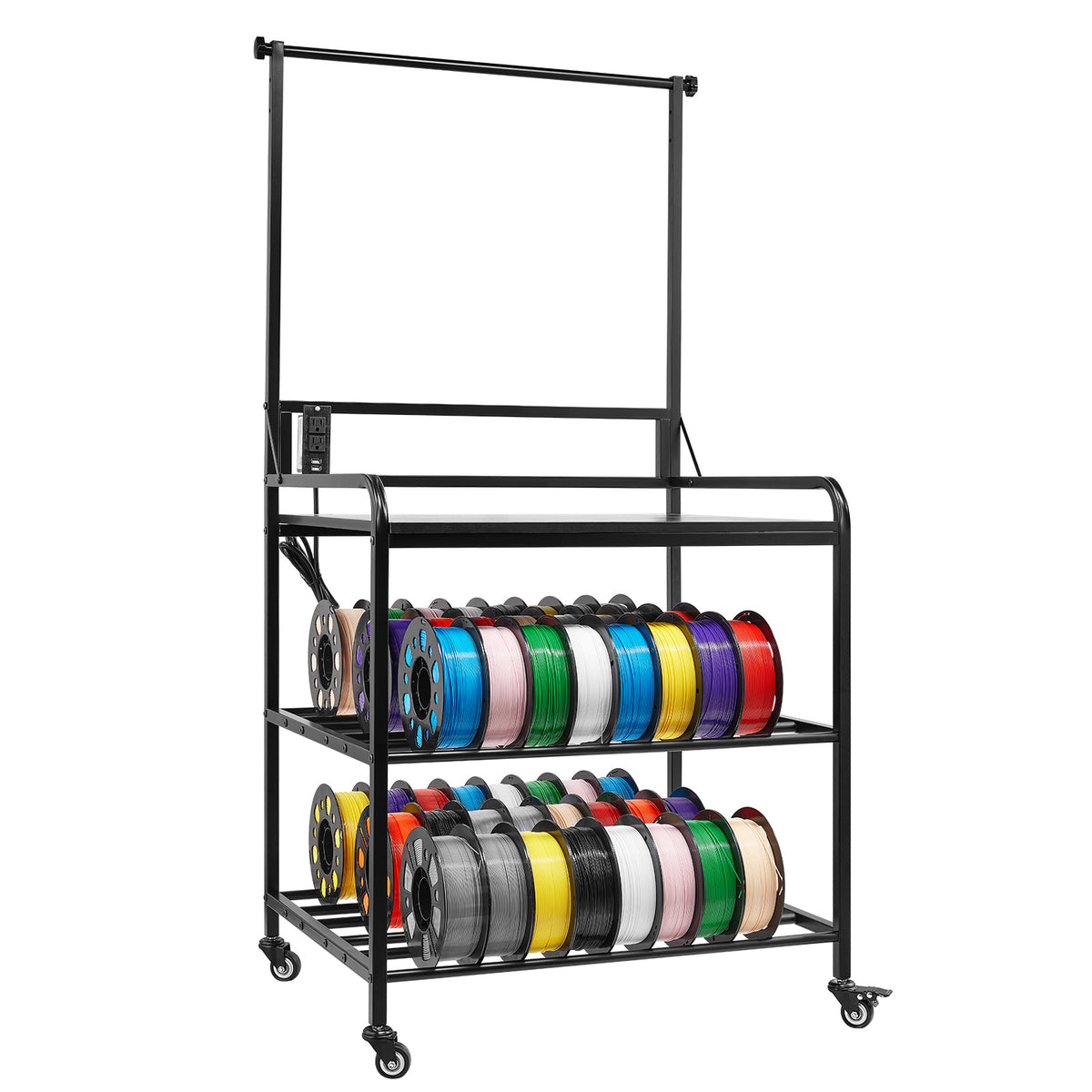 3D Printer Storage Rack - Carbon Steel 3 Tier Stand for Living Room