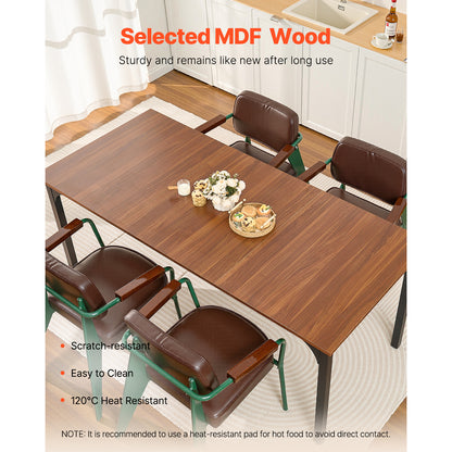 70.9" Rectangle Brown Dining Table - Seats 6-8