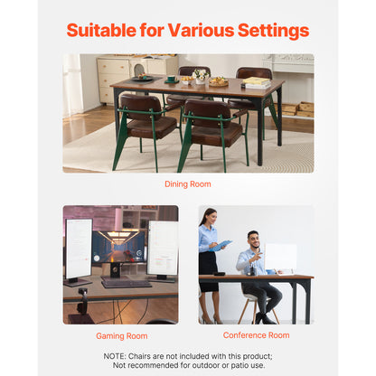 70.9" Rectangle Brown Dining Table - Seats 6-8