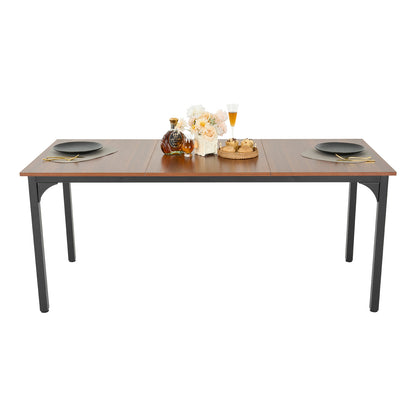 70.9" Rectangle Brown Dining Table - Seats 6-8