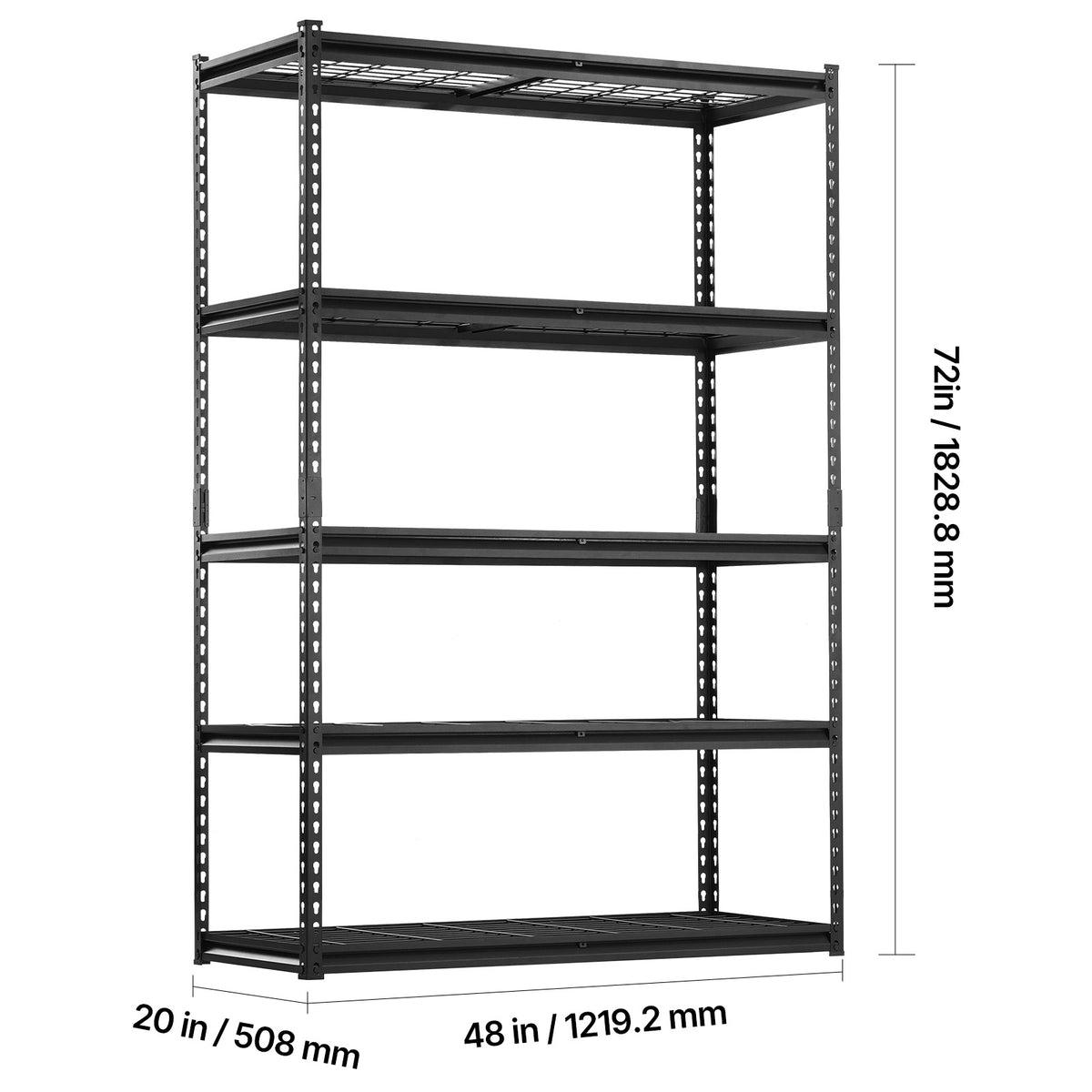 Heavy Duty 5 Tier Garage Shelving Units Stainless Steel