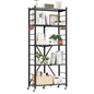 5-Tier Foldable Storage Shelf with Wheels 28 x 13 x 66-inch Metal Shelving