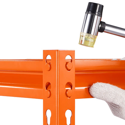 Heavy Duty Orange Steel Garage Shelving Units - 4 Tier Storage