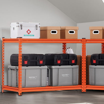 Heavy Duty Orange Steel Garage Shelving Units - 4 Tier Storage