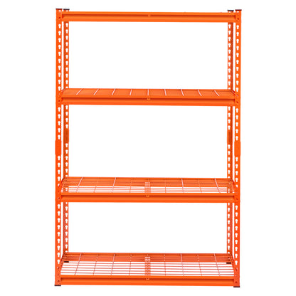 Heavy Duty Orange Steel Garage Shelving Units - 4 Tier Storage