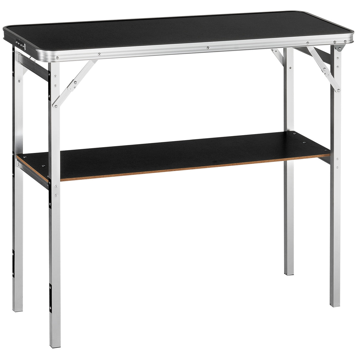 Portable Folding Trade Show Table - Black Aluminum