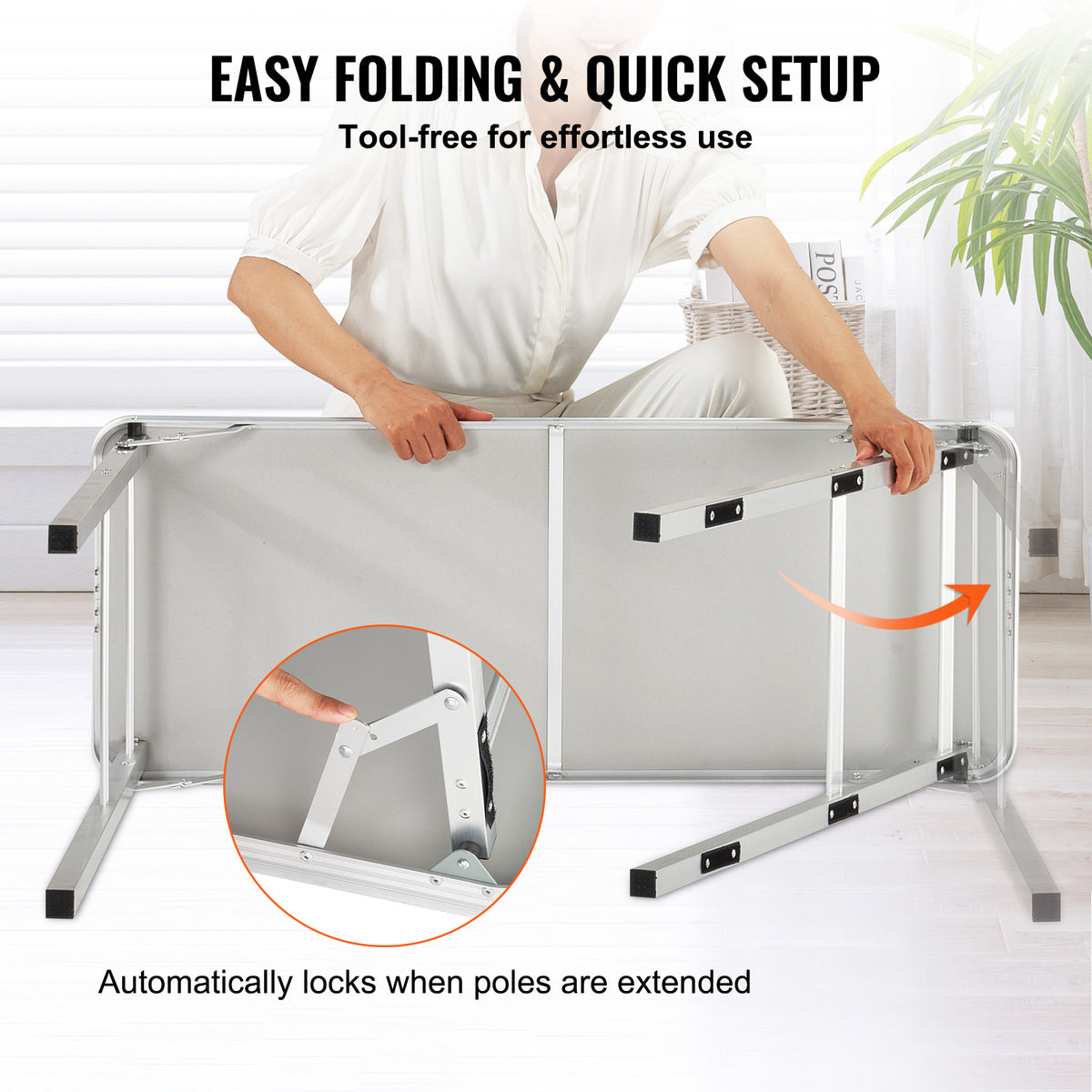Portable Folding Trade Show Table - Black Aluminum