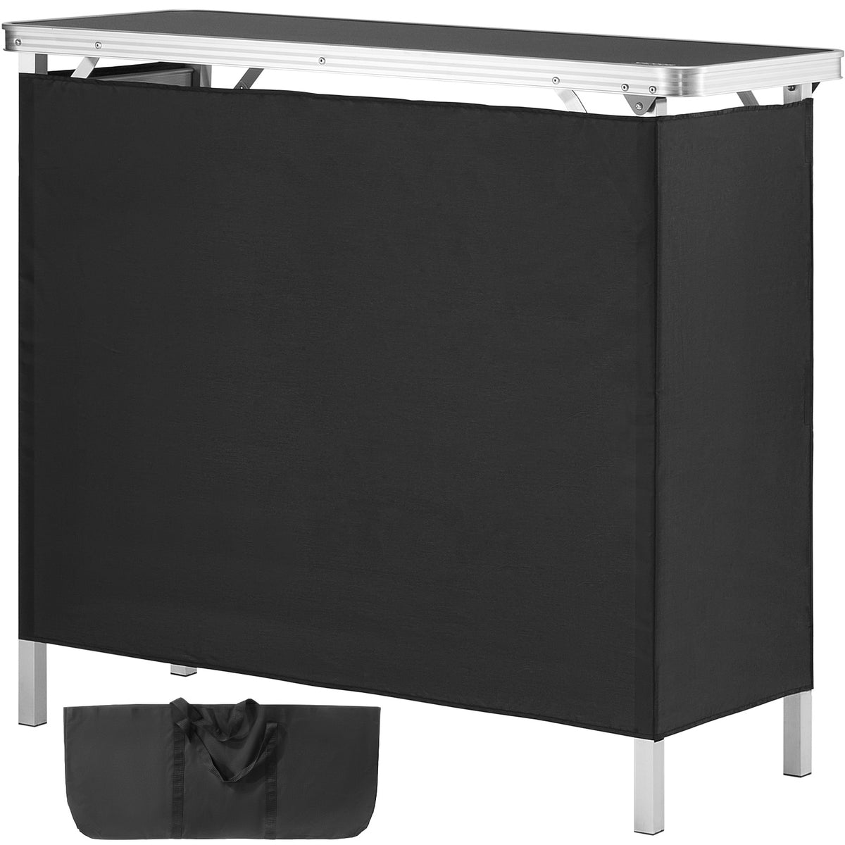 Portable Folding Trade Show Table - Black Aluminum