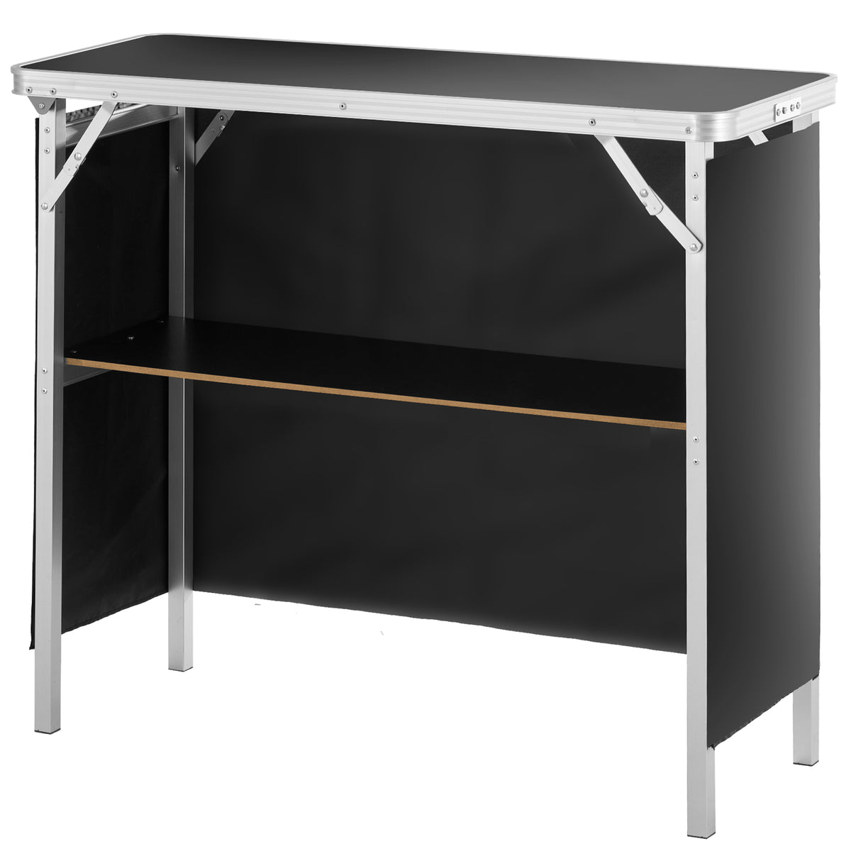 Portable Folding Trade Show Table - Black Aluminum