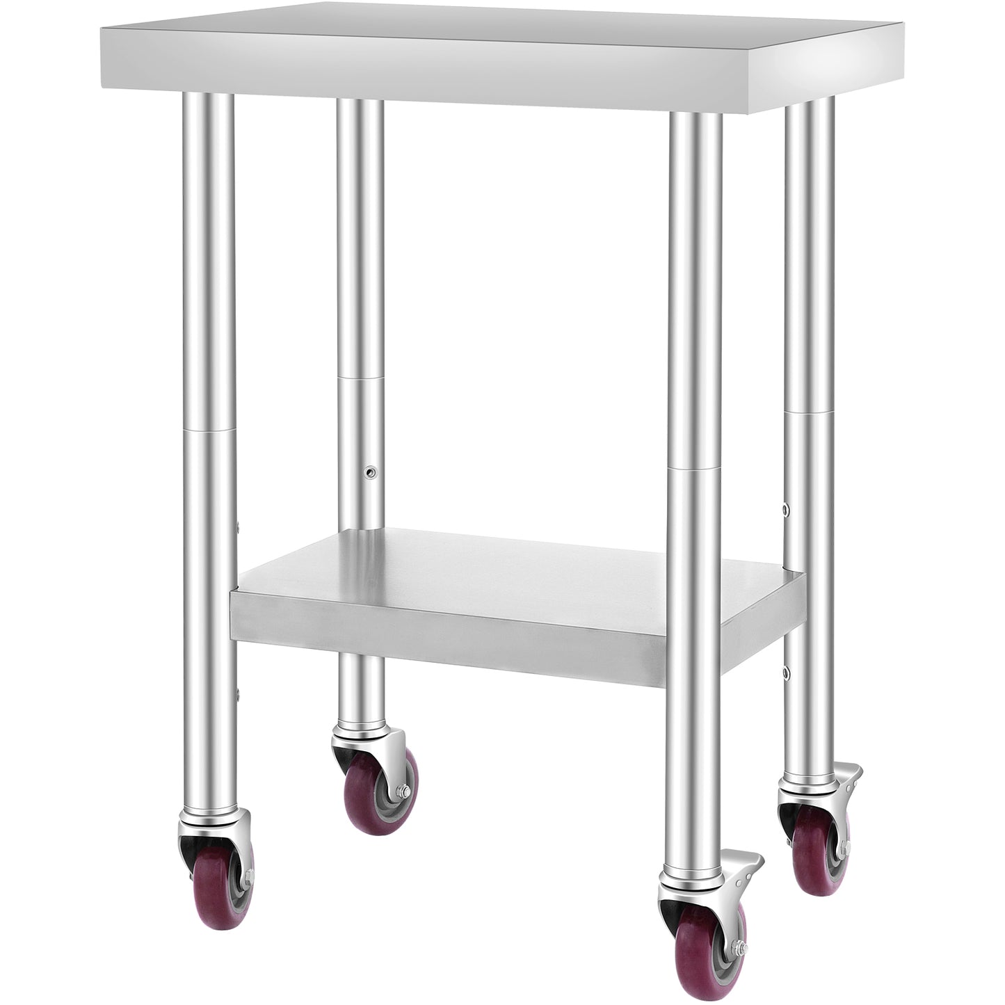 Stainless Steel Work Table - 24x18 Inch Adjustable Height Prep Station