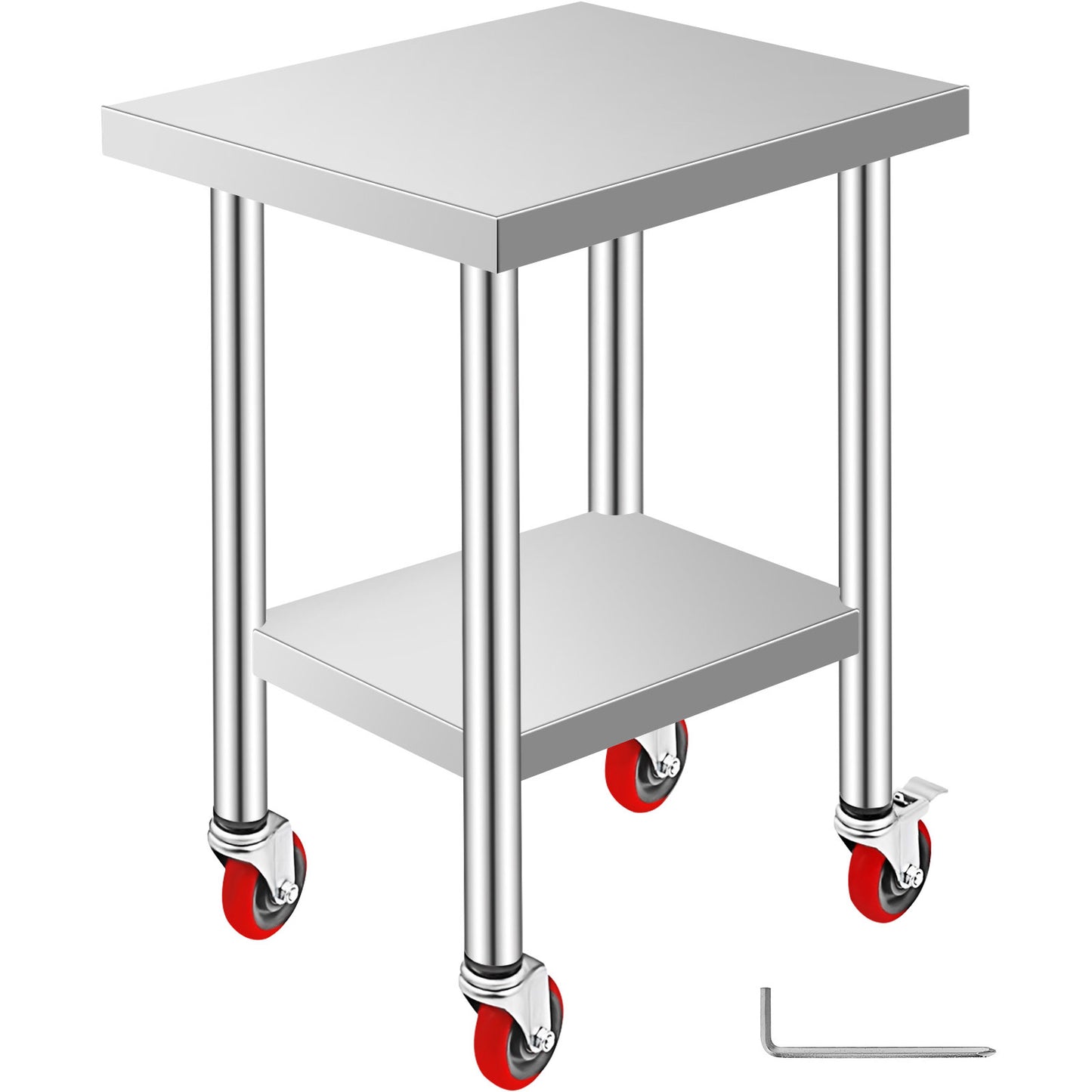 Stainless Steel Work Table - 24x18 Inch Adjustable Height Prep Station