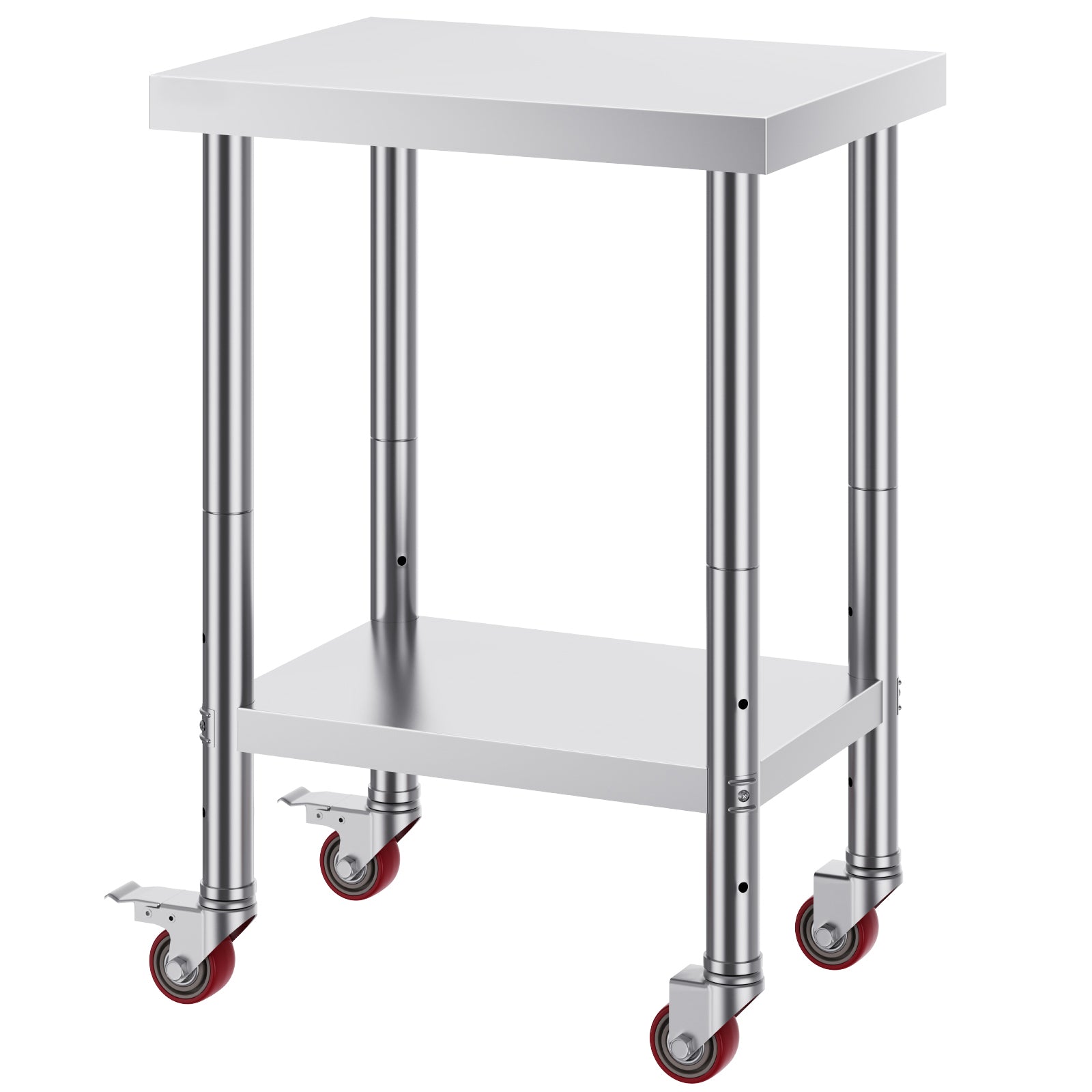 Stainless Steel Work Table - 24x18 Inch Adjustable Height Prep Station