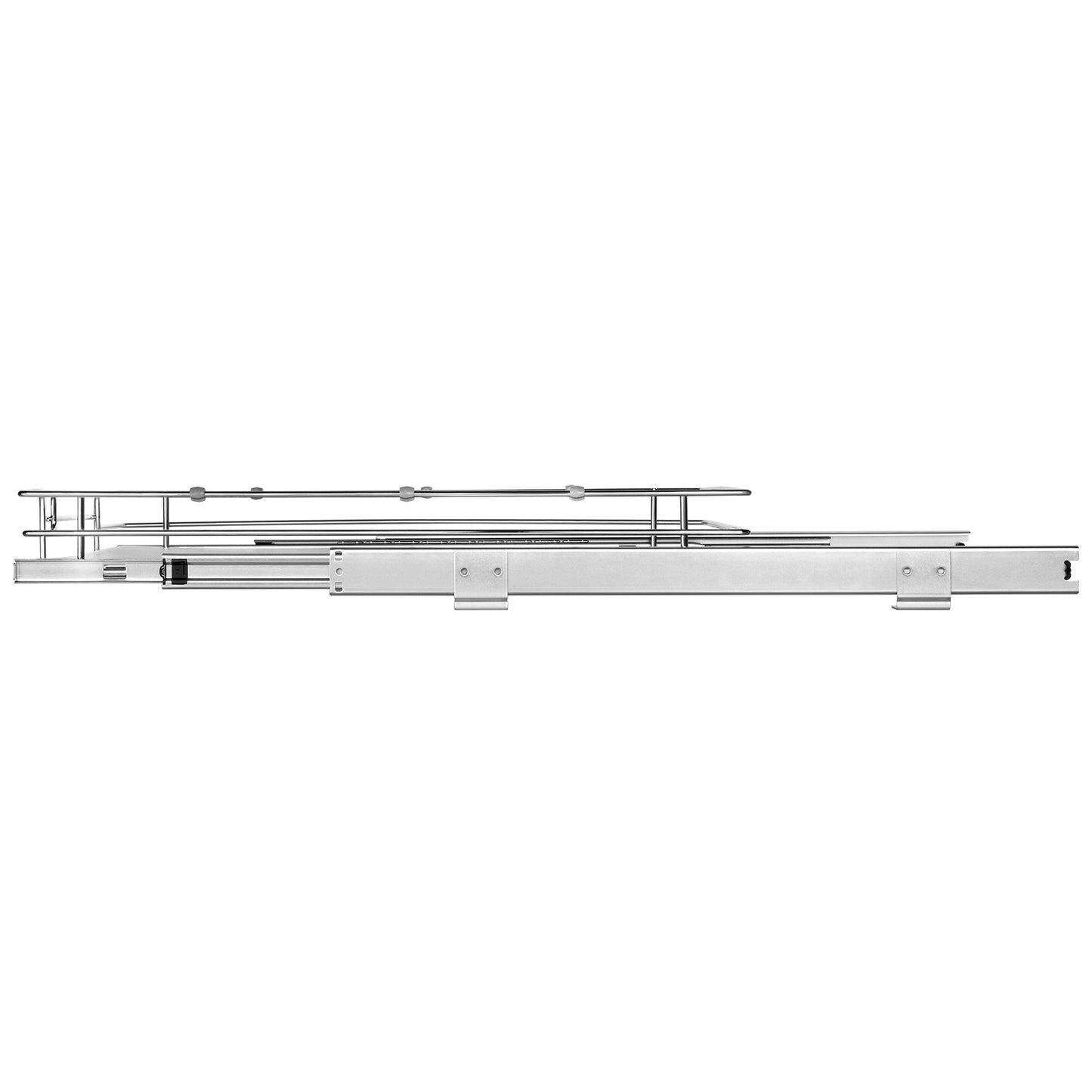 Silver Metal Pull Out Cabinet Organizer Shelf - 14" x 21" for Living Room