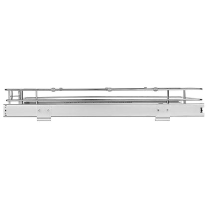 Silver Metal Pull Out Cabinet Organizer Shelf - 14" x 21" for Living Room