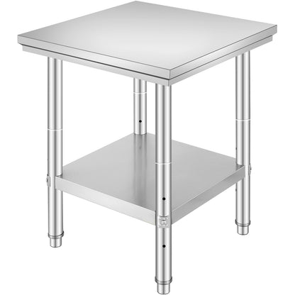 24 Inch Stainless Steel Kitchen Work Table - Steel Gray
