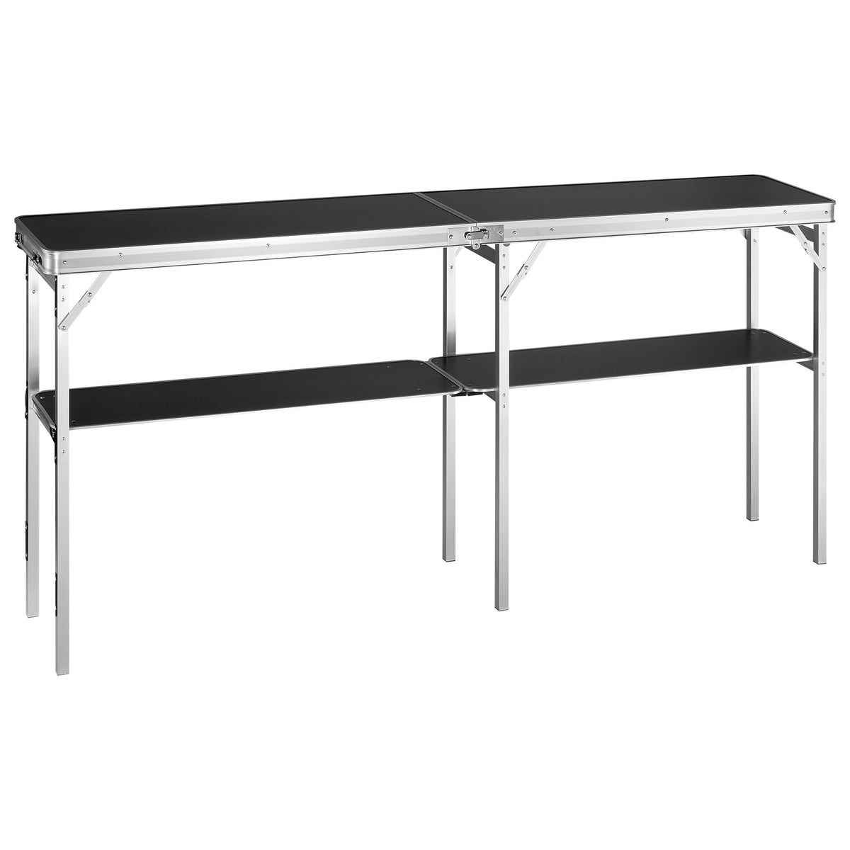 Black Aluminum Folding Trade Show Table - 77.95" Long