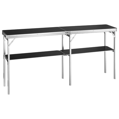 Black Aluminum Folding Trade Show Table - 77.95" Long