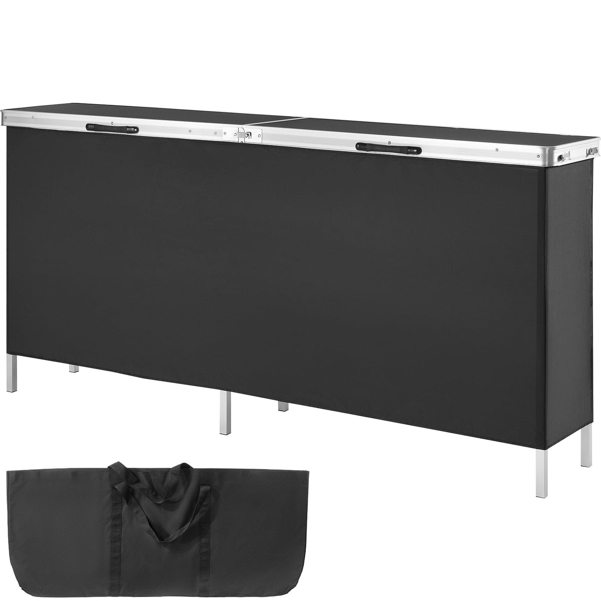 Black Aluminum Folding Trade Show Table - 77.95" Long