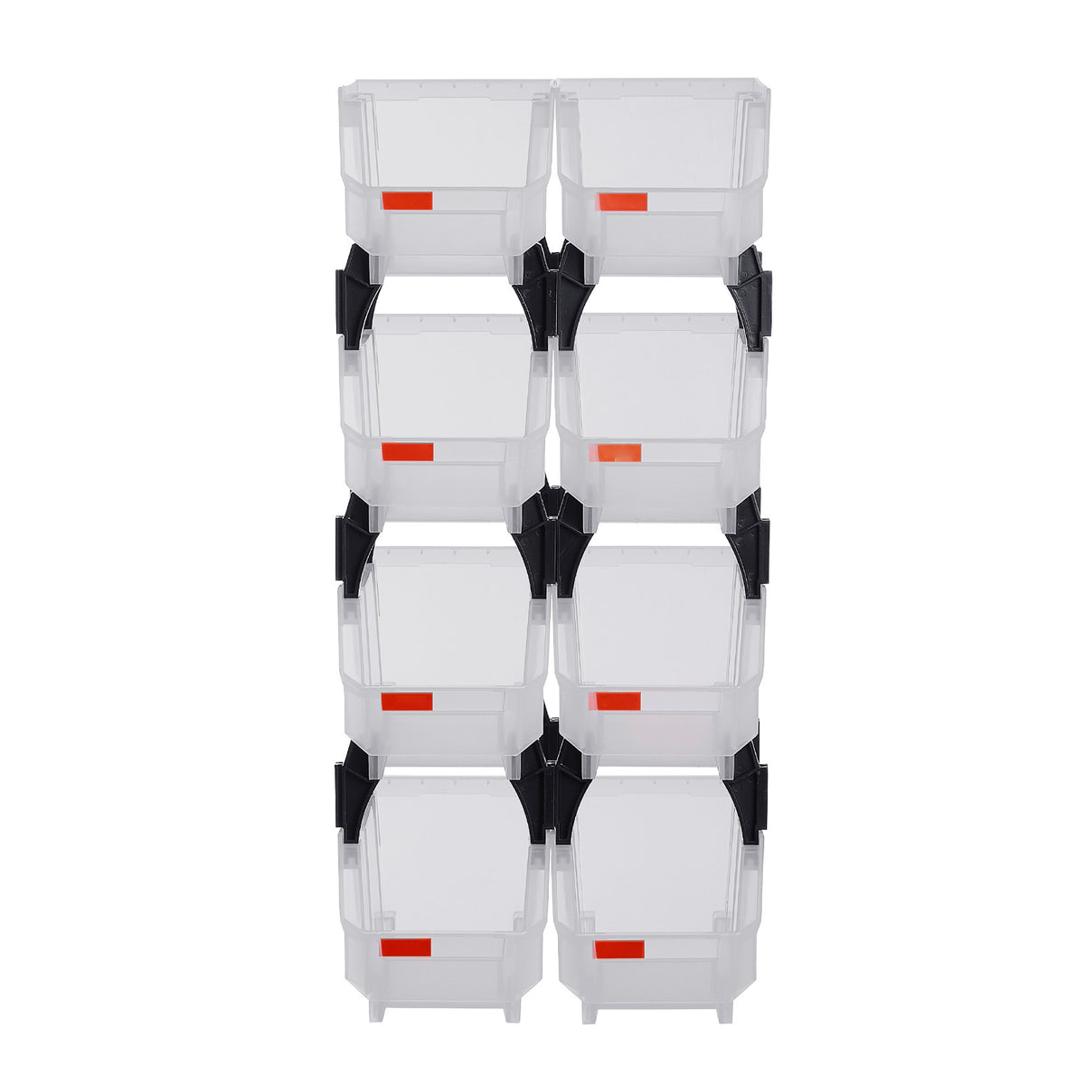 Transparent Polypropylene Storage Bins - 8 Pack for Living Room