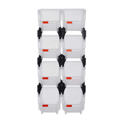 Transparent Polypropylene Storage Bins - 8 Pack for Living Room