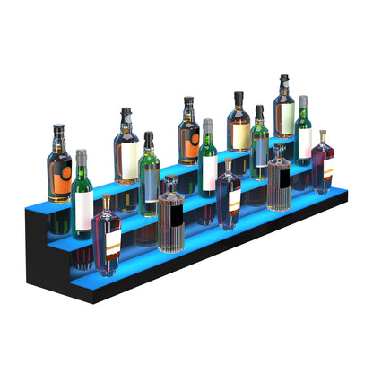 Acrylic Bar Shelf with LED Lights - 3 Tier Display