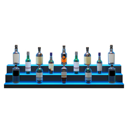 Acrylic Bar Shelf with LED Lights - 3 Tier Display