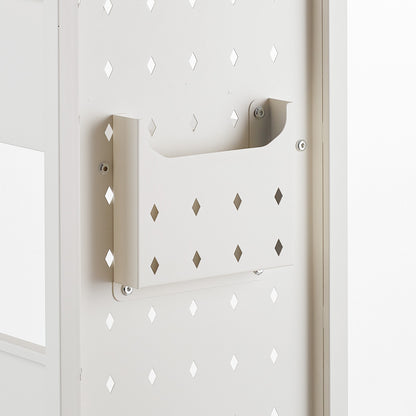 3-Tier Rolling Book Cart - White Storage Shelf