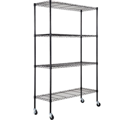 700 lb Heavy Duty Metal Shelving Unit - Silver Carbon Steel for Living Room