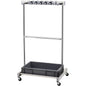 Garden Tool Organizer, 10 Slots with Hooks, Yard Tool Tower Rack with Wheels for Garage Organization and Storage, Hold Long-Handled Tool/Rake/Broom, Metal Tool Stand Holder for Shed, Outdoor