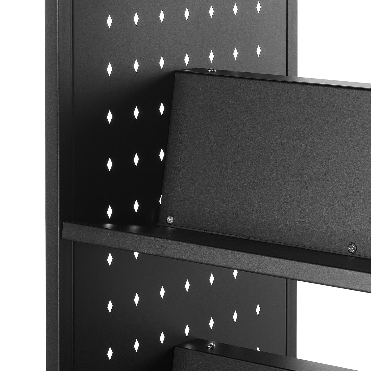 Large Black Rolling Book Cart - 3 Tier Storage Shelf