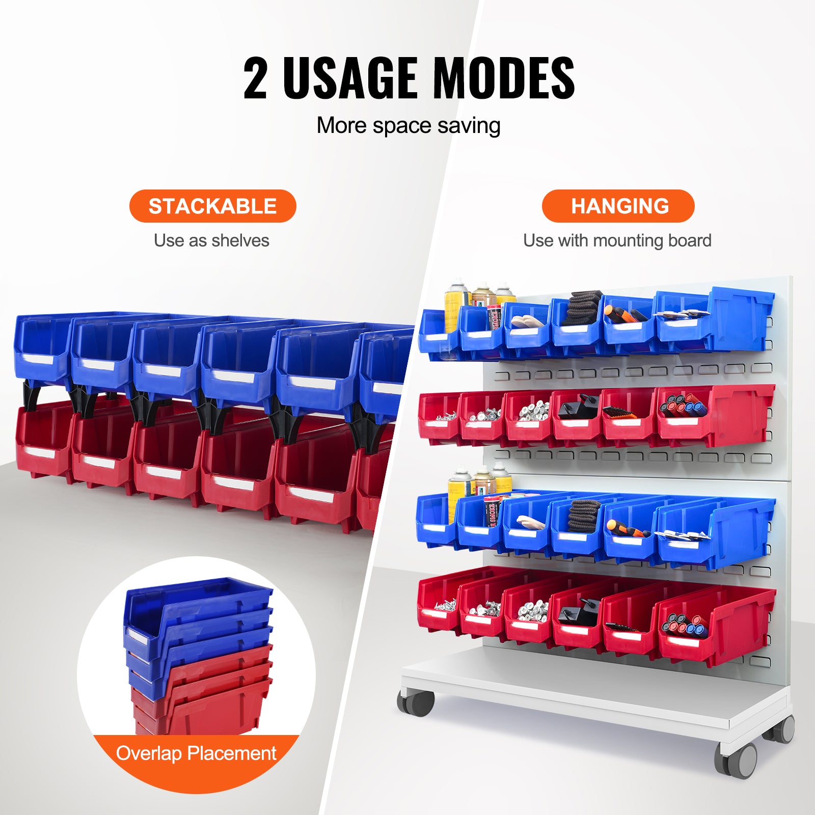 Blue & Red Stackable Storage Bins - 12 Pack for Living Room