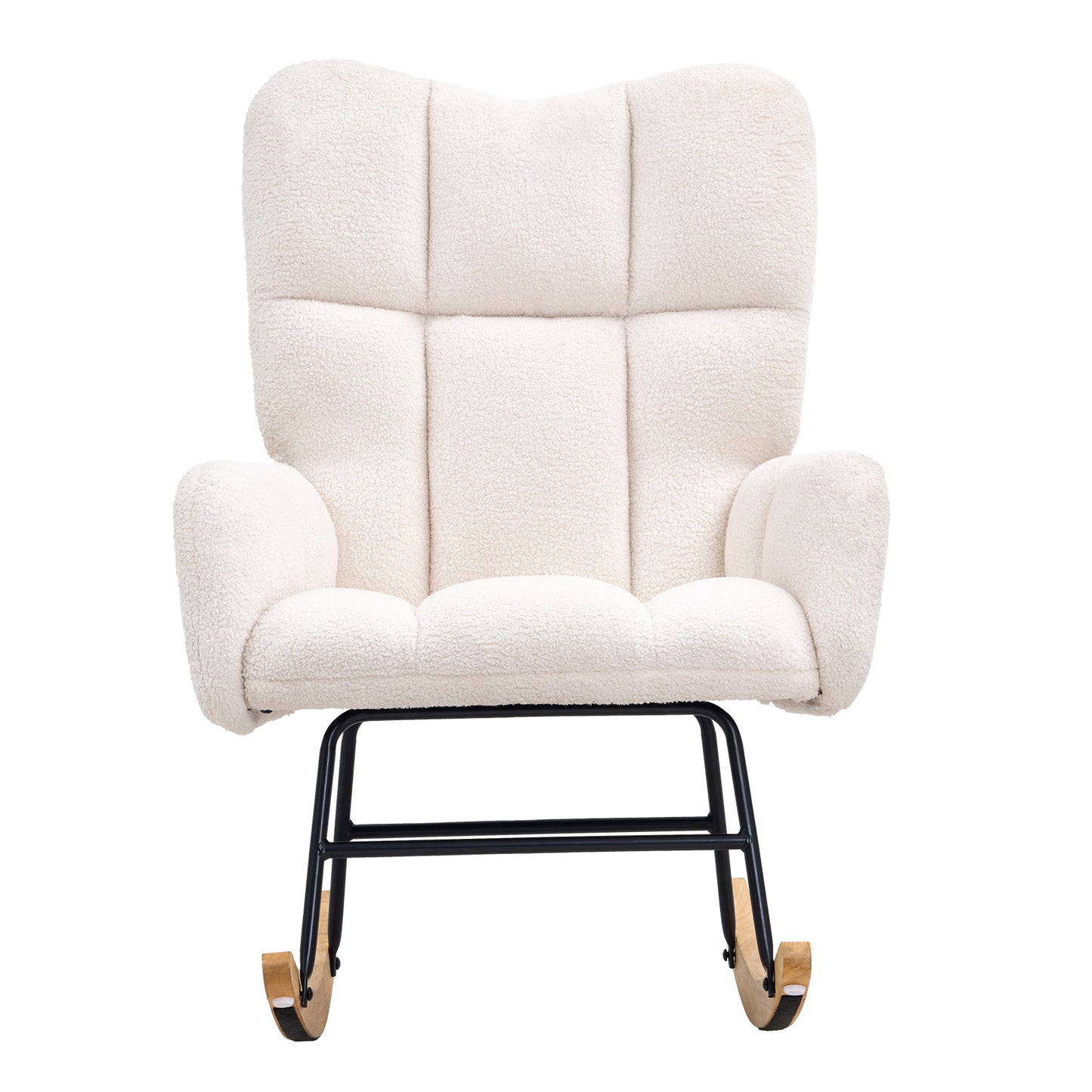 White Rubber Wood Rocking Chair - Nursery Glider