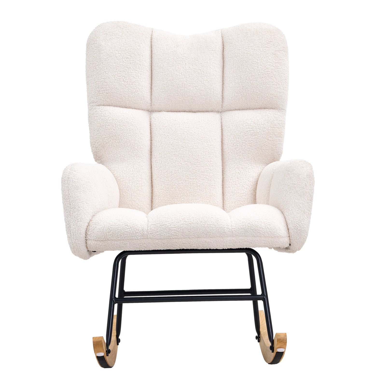 White Rubber Wood Rocking Chair - Nursery Glider