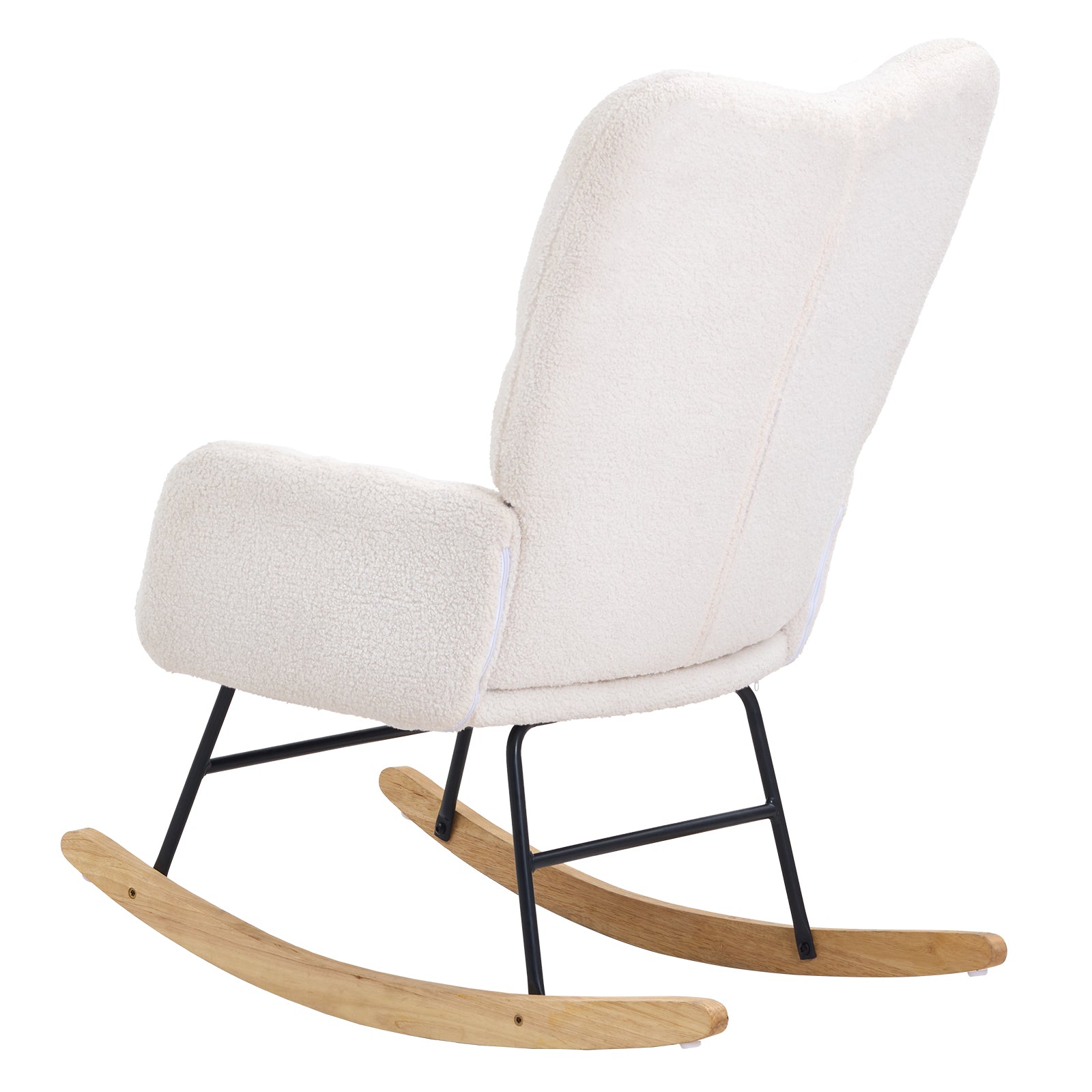 White Rubber Wood Rocking Chair - Nursery Glider
