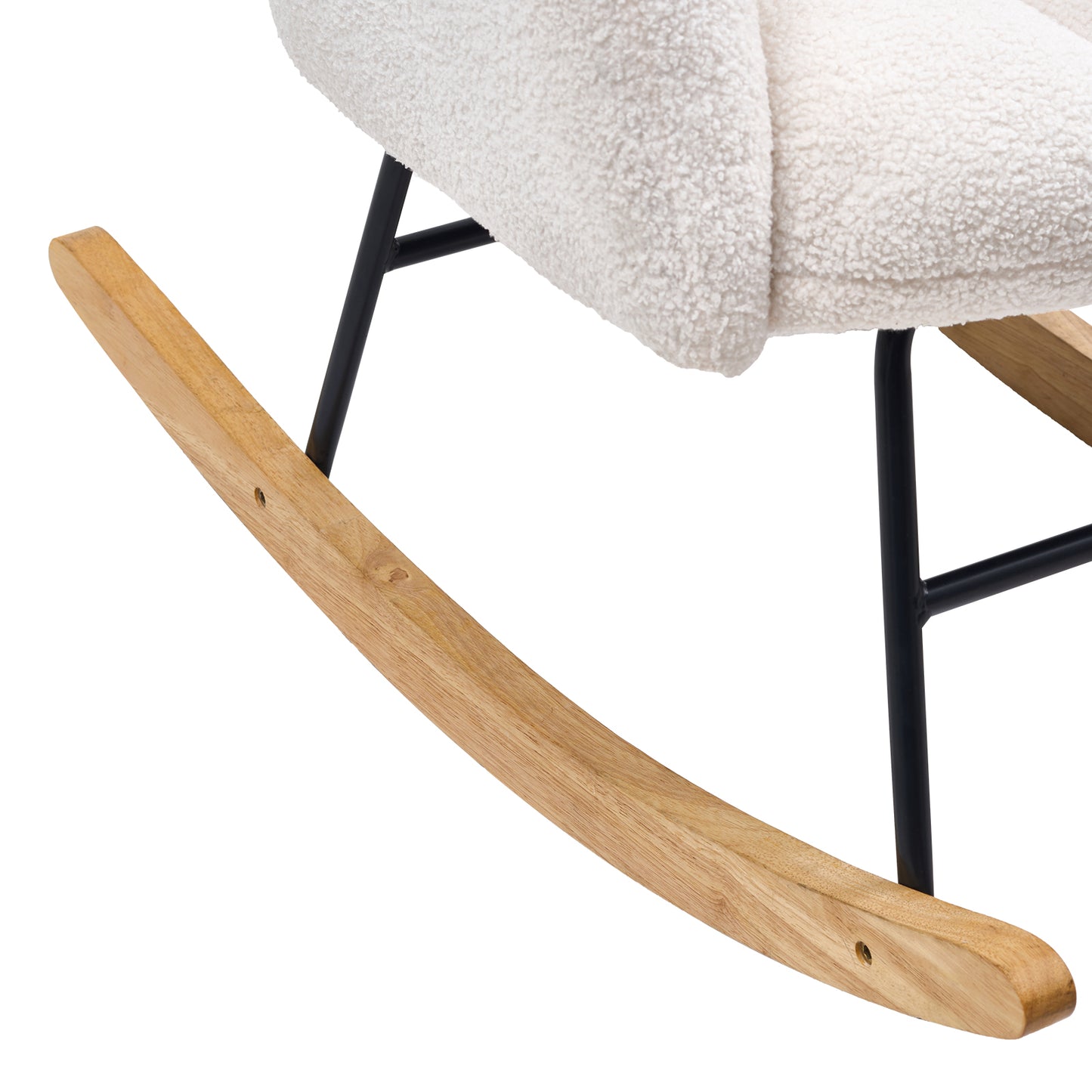 White Rubber Wood Rocking Chair - Nursery Glider