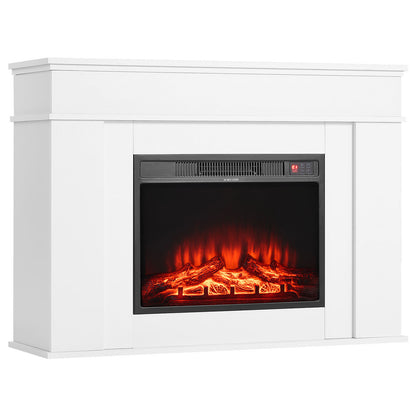 Black White Steel Electric Fireplace Stove 48 Inch